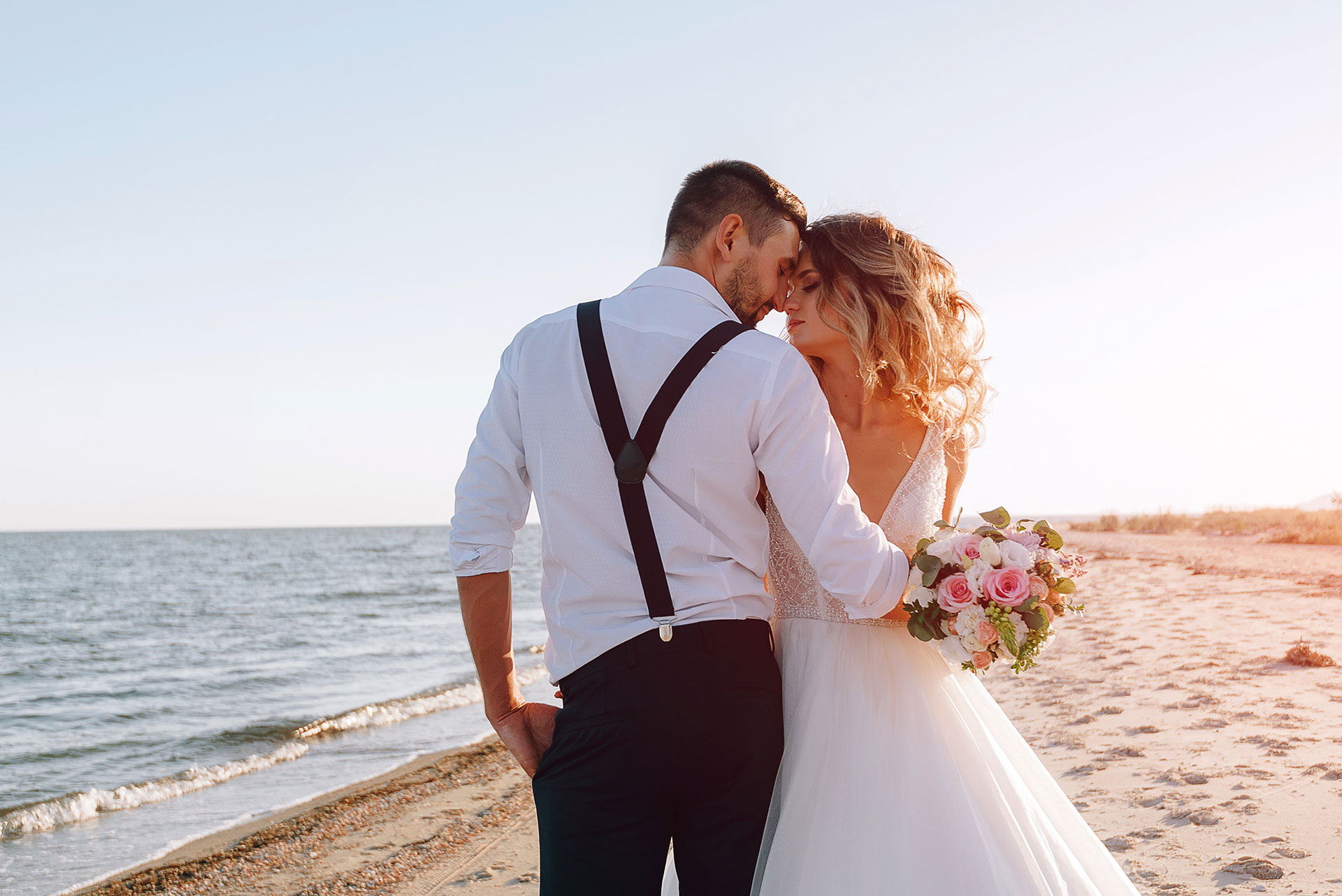 Wedding couple on the beach