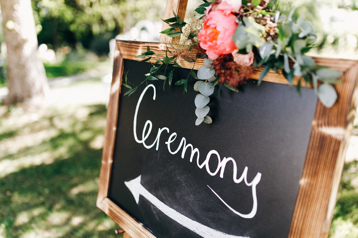 wedding ceremony sign